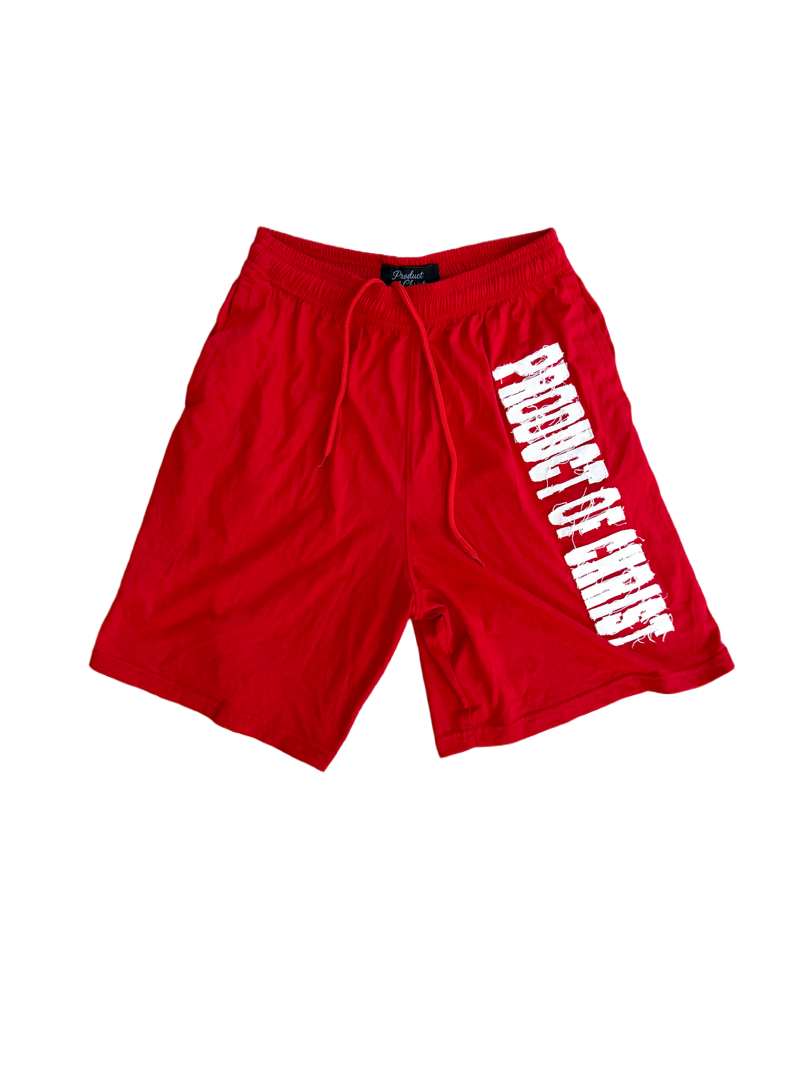 RED PRODUCT OF CHRIST SHORTS
