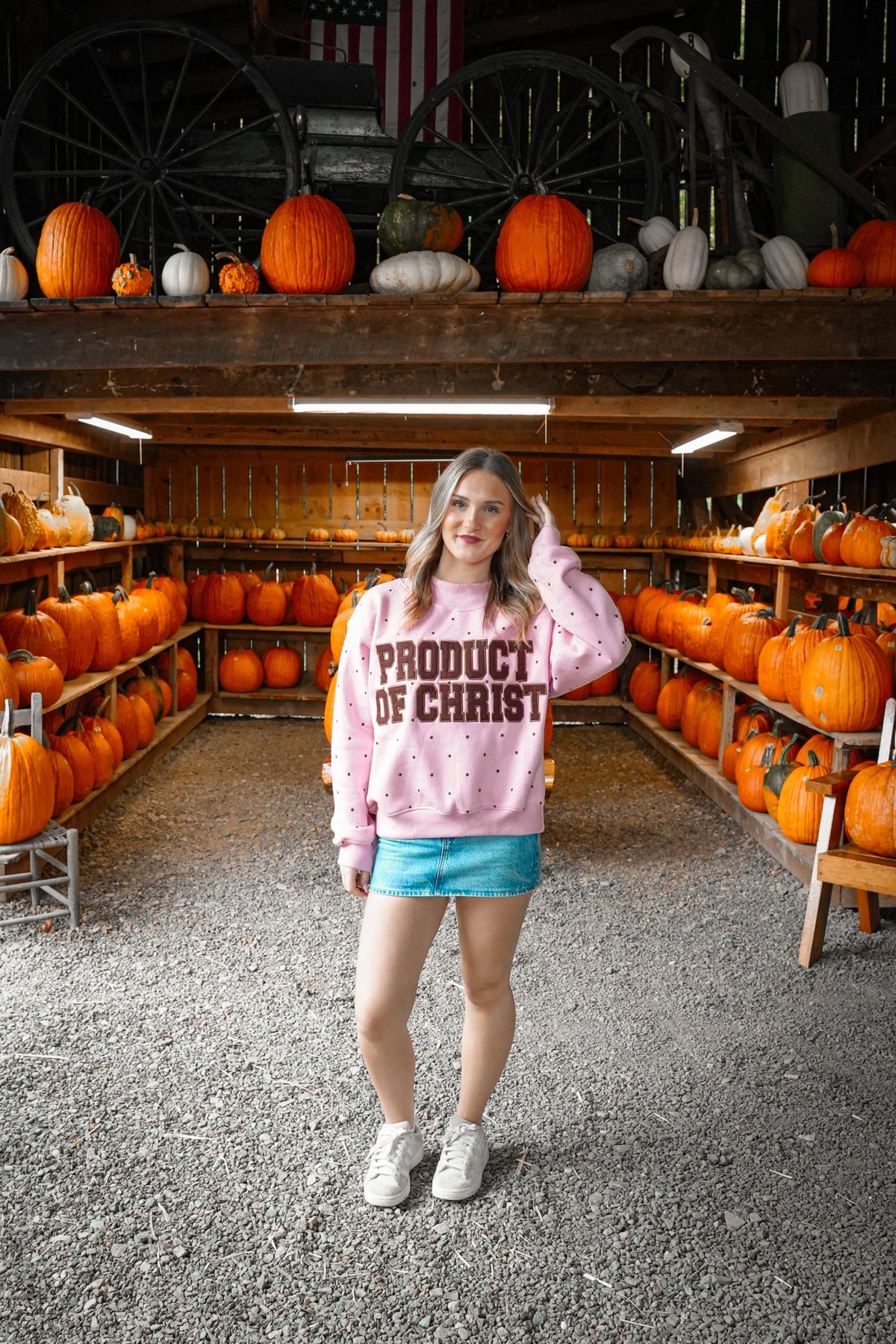 PINK PUMPKIN PRODUCT OF CHRIST MOCKNECK
