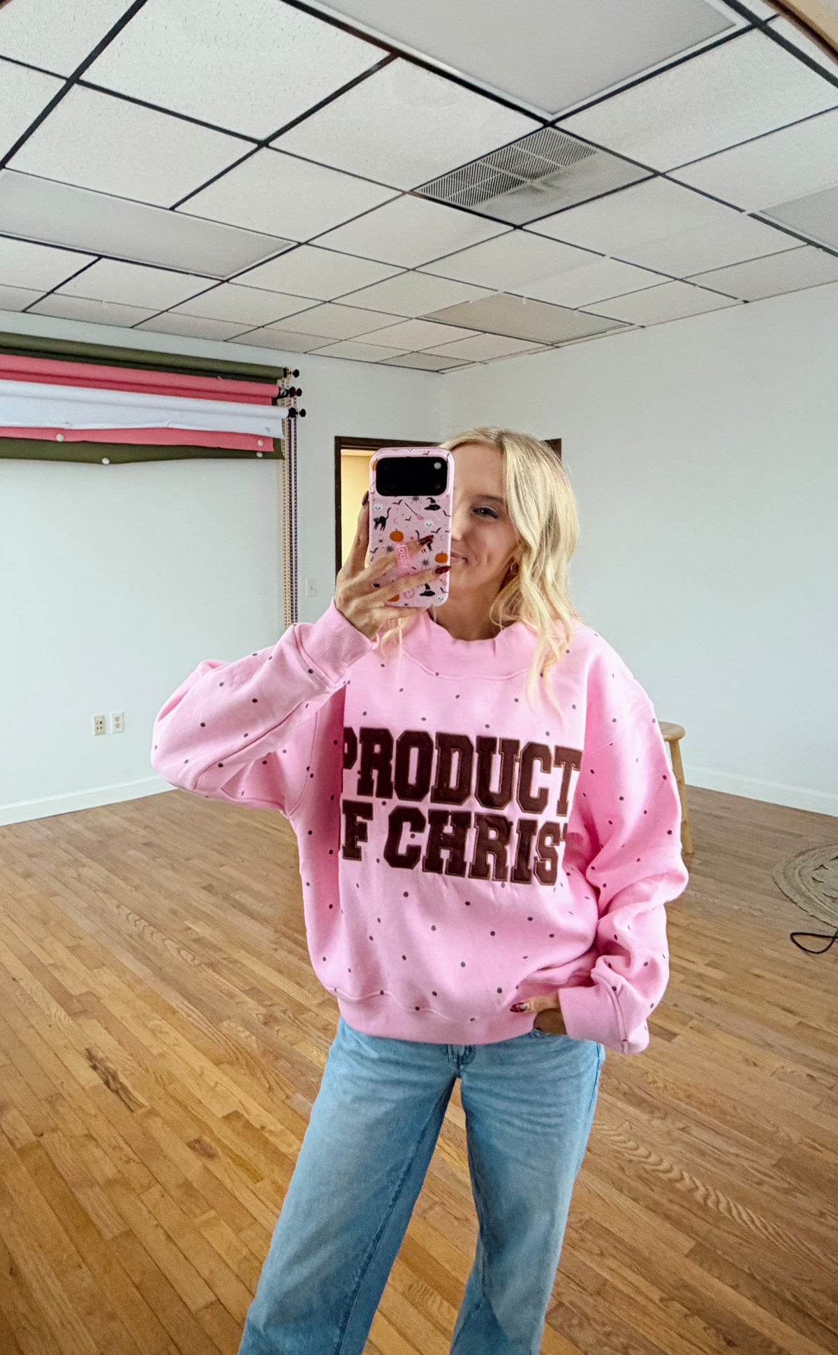 PINK PUMPKIN PRODUCT OF CHRIST MOCKNECK