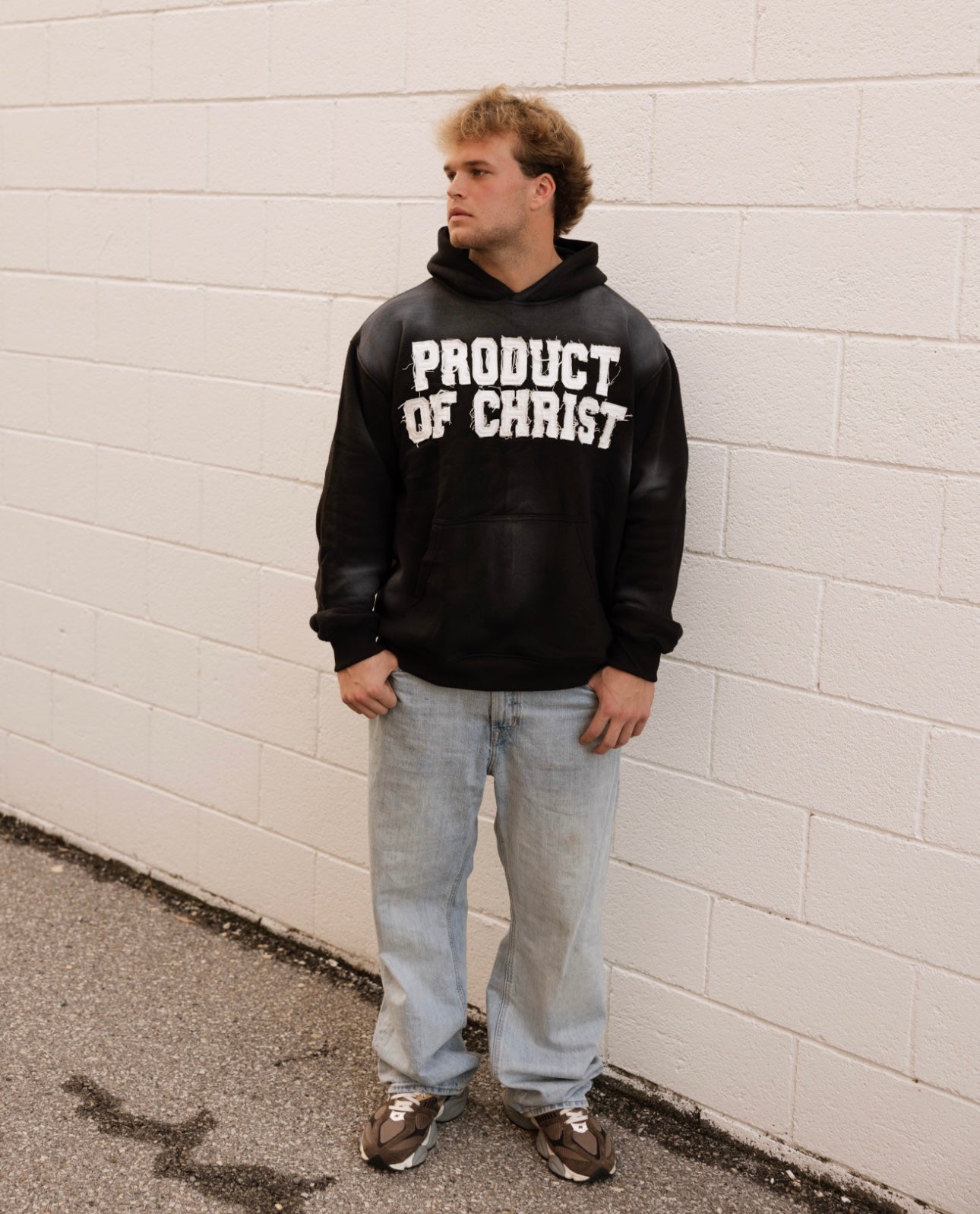 BLACK PRODUCT OF CHRIST HOODIE
