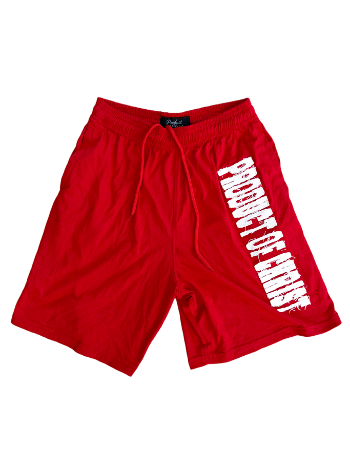 RED PRODUCT OF CHRIST SHORTS
